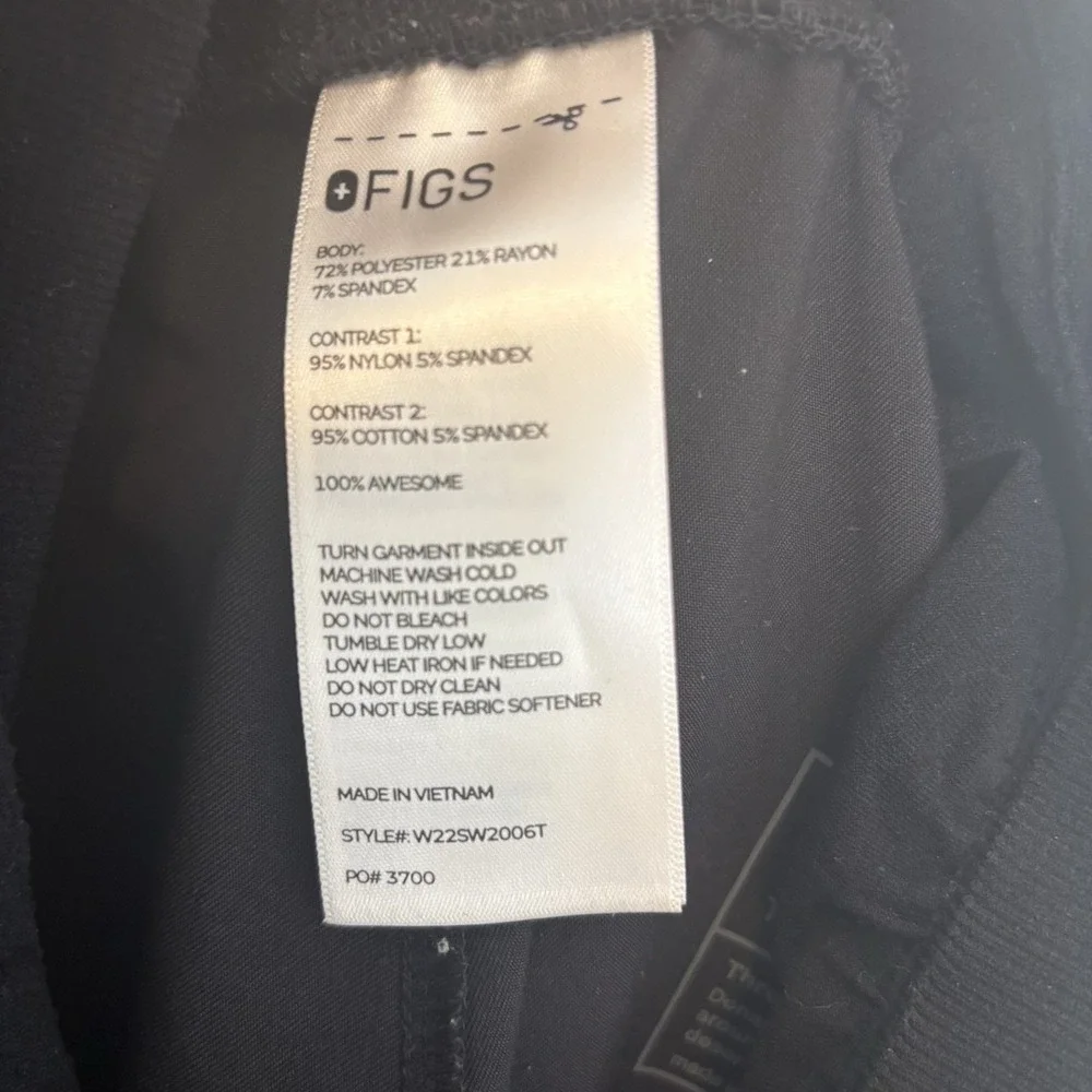 FIGS Women's Black Zamora Maternity Jogger Scrub Pants Small/Tall Full Panel - Picture 3 of 10